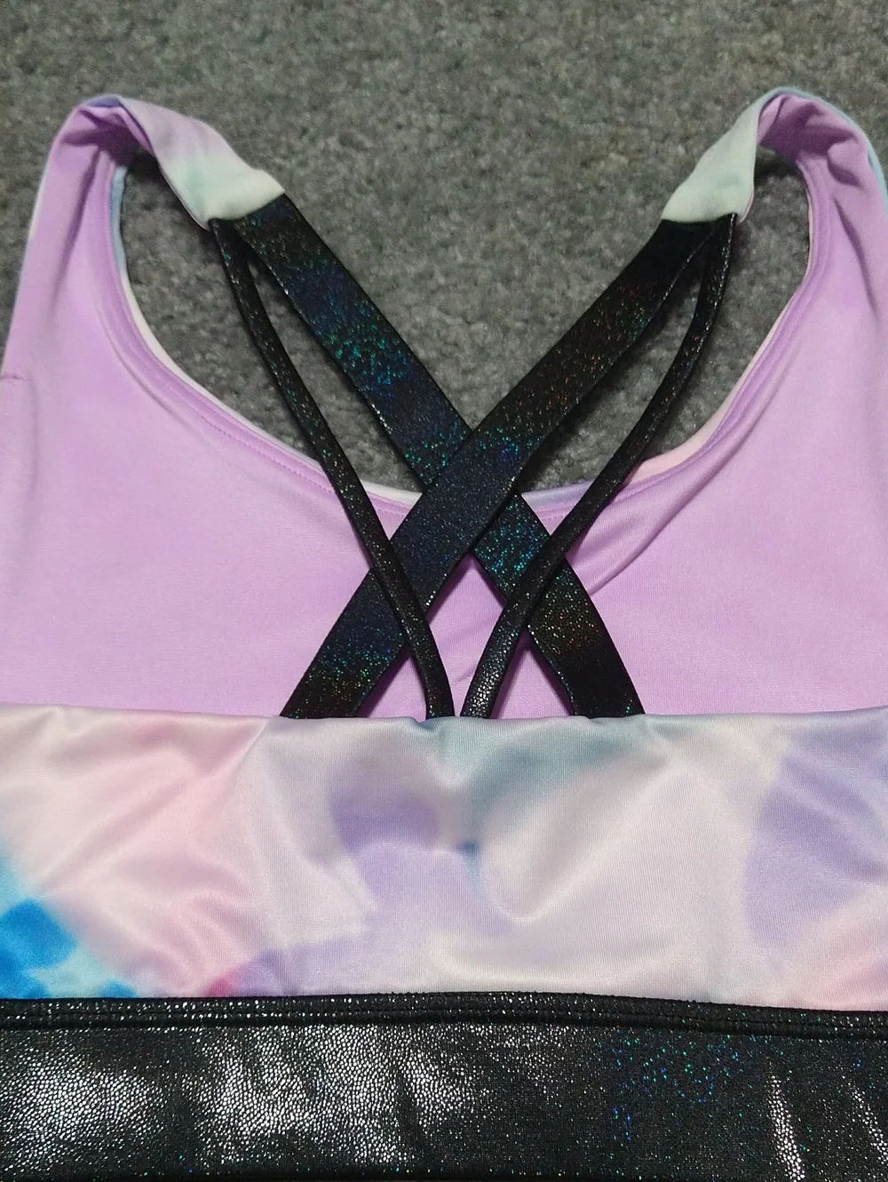 Justice Butterfly Cloud Dye Sports Bra - Brand New
